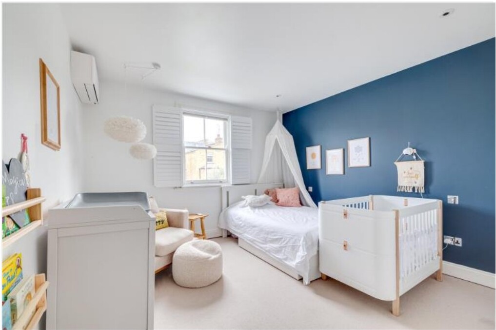 Modern bathroom with bath and wooden vanity